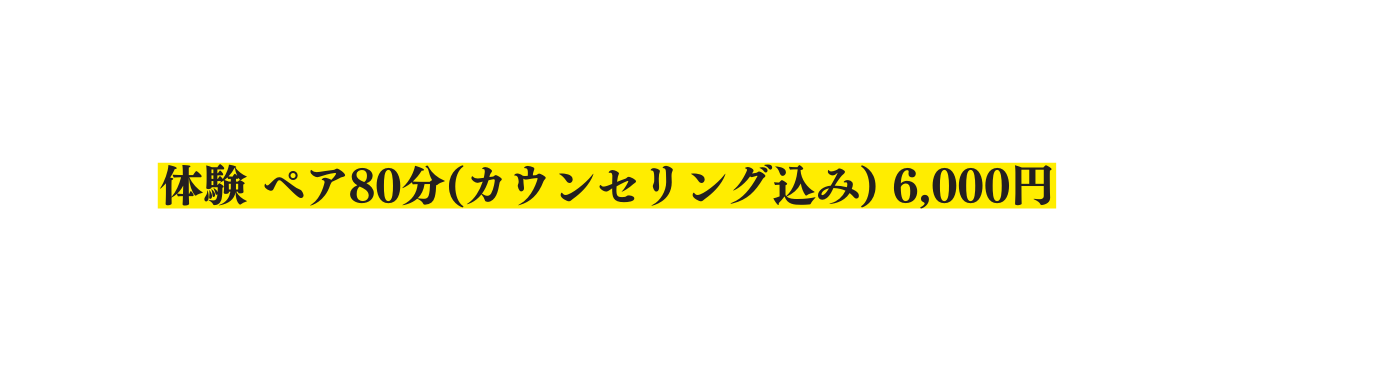 体験 ペア80分 カウンセリング込み 6 000円